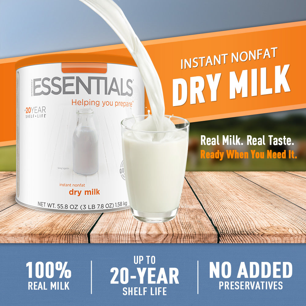 Emergency Essentials® Fortified Instant Nonfat Dry Milk Large (29 Ounces) #10 Can