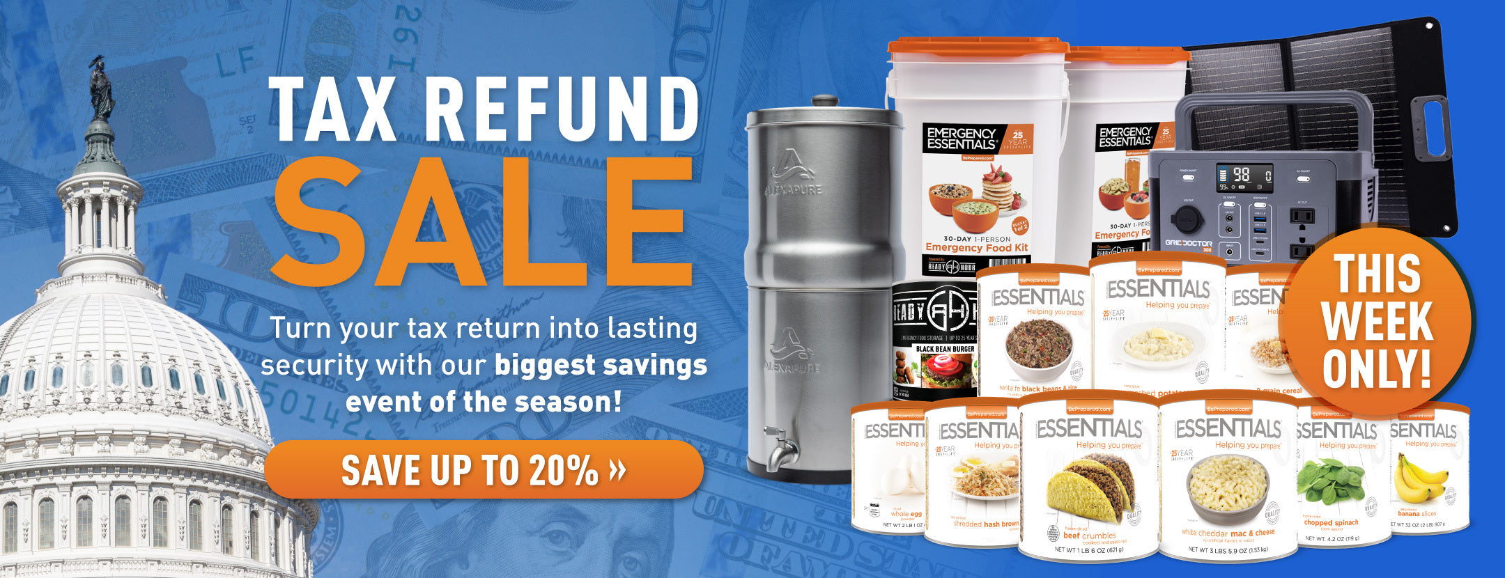Tax Refund Sale. Save up to 20% off by using code REFUND20