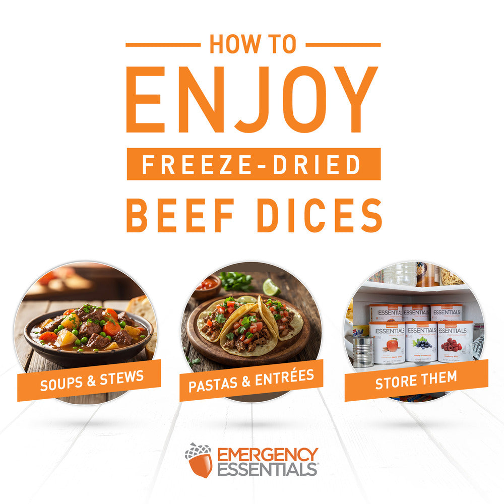 Enjoying freeze-dried beef dices