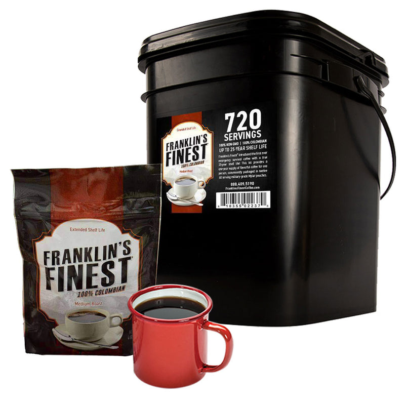 Franklin's Finest Survival Coffee (720 Servings, 1 Bucket)