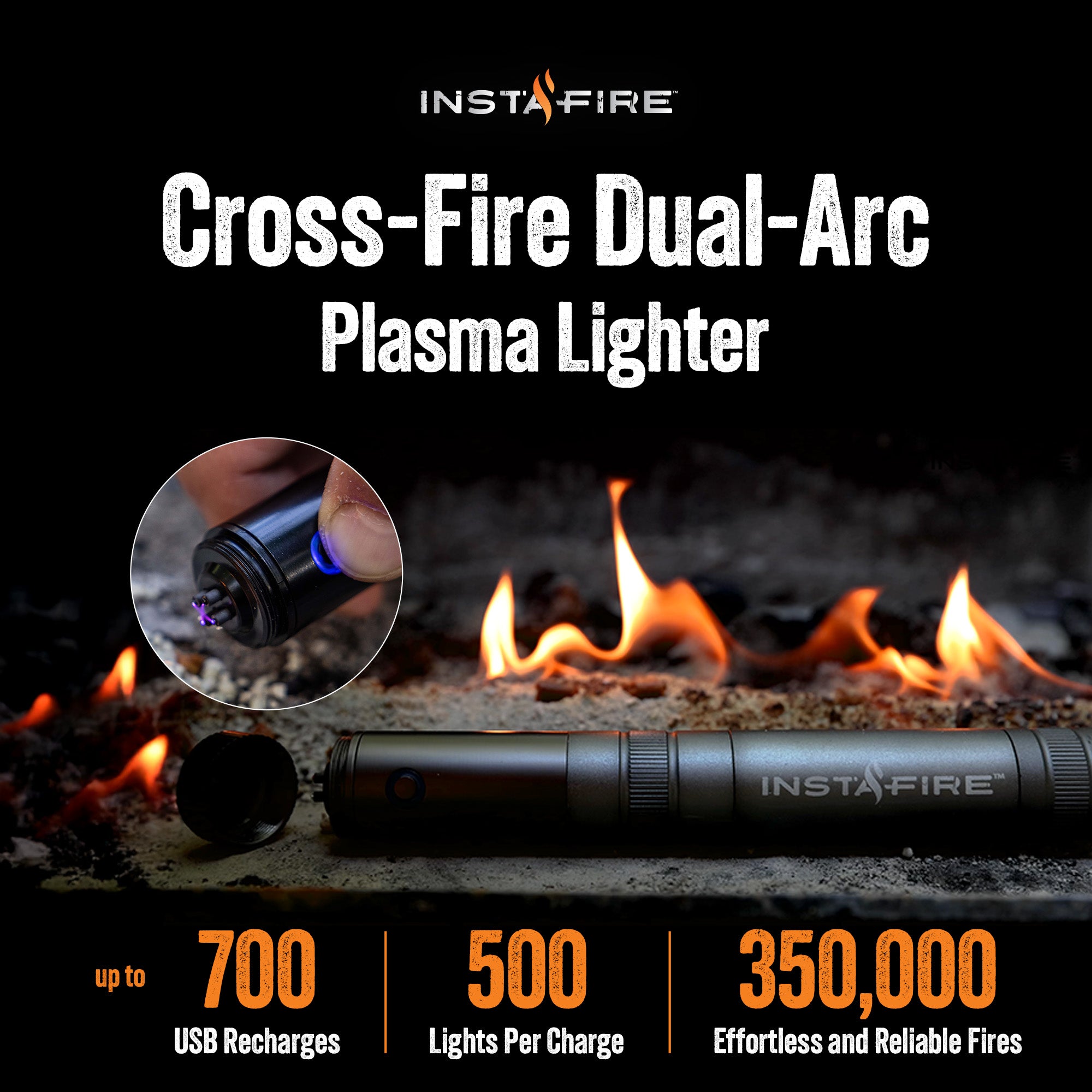 CROSS-FIRE® Dual-Arc Plasma Lighter by InstaFire