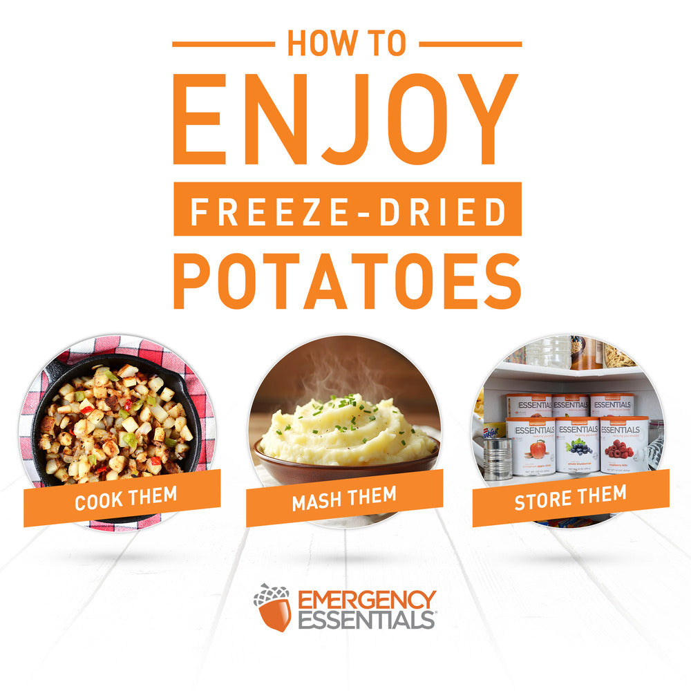 Instructions on how to enjoy freeze-dried potatoes
