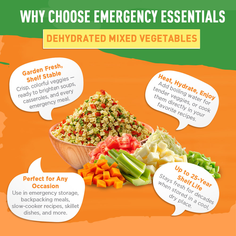 Dehydrated mixed vegetables