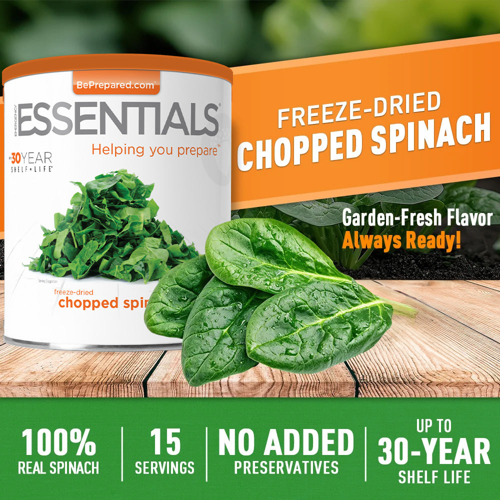 Emergency Essentials Freeze-Dried Chopped Spinach #10 can