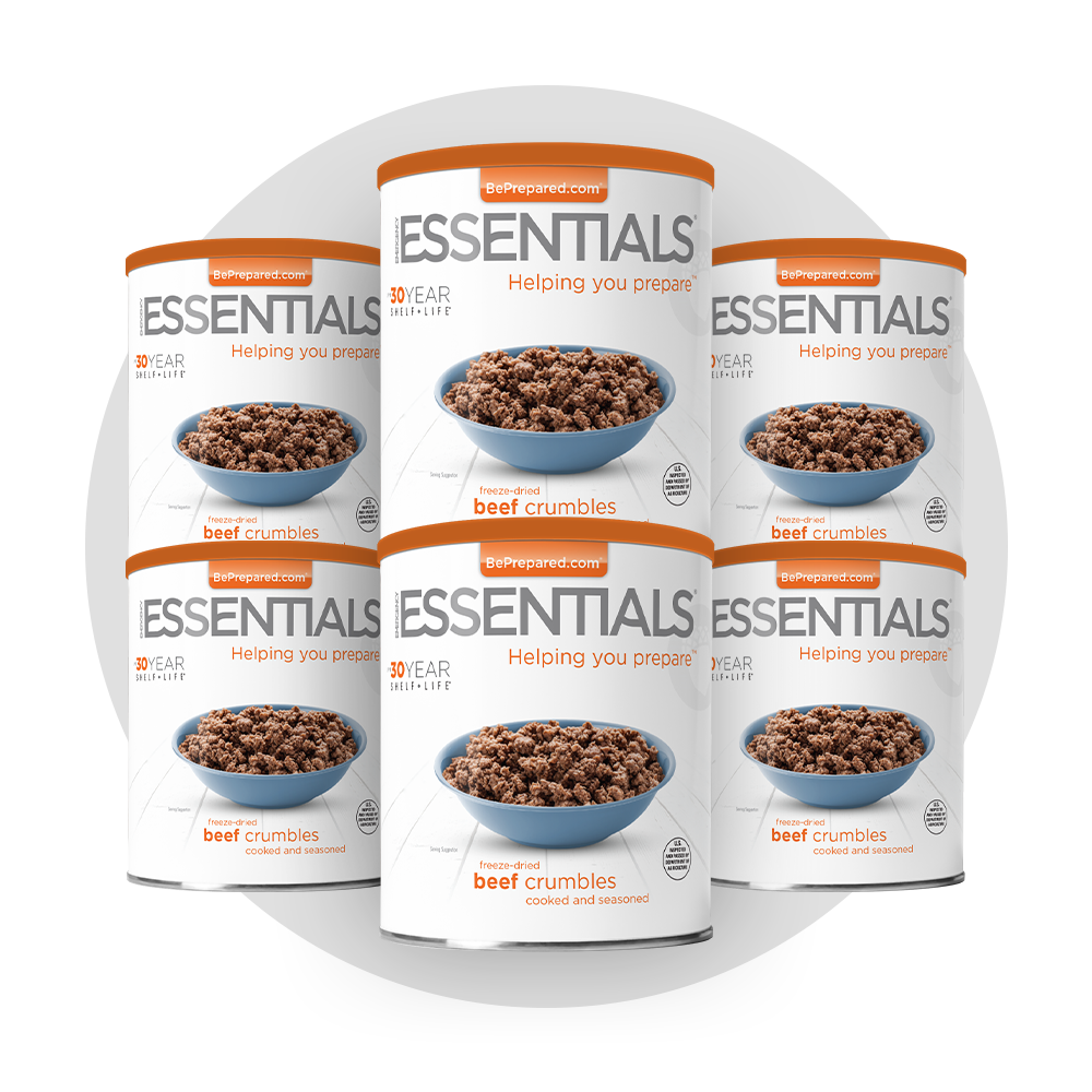 6 Pack of Freeze-Dried Beef Crumbles