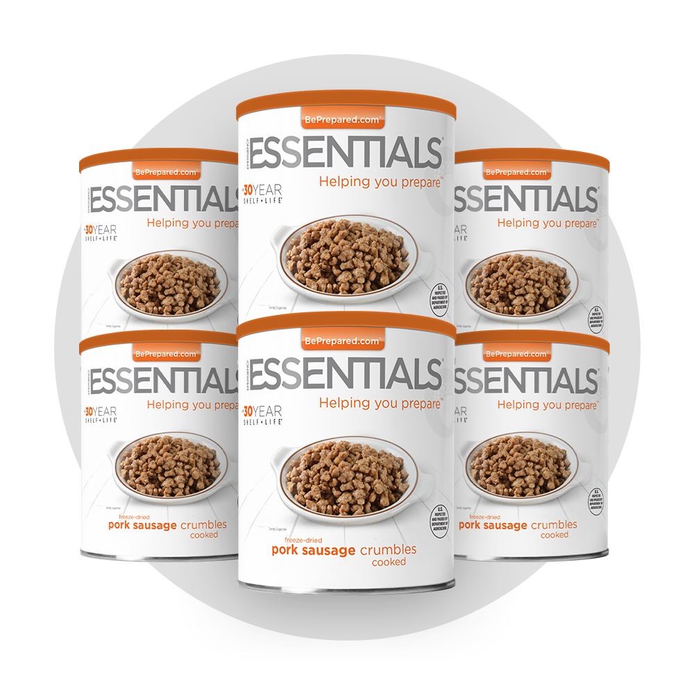 6 Pack of Freeze-Dried Pork Sausage (Cooked)