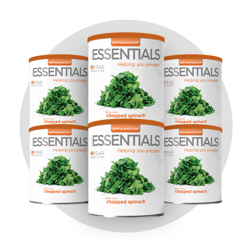 6 Pack of Freeze-Dried Chopped Spinach