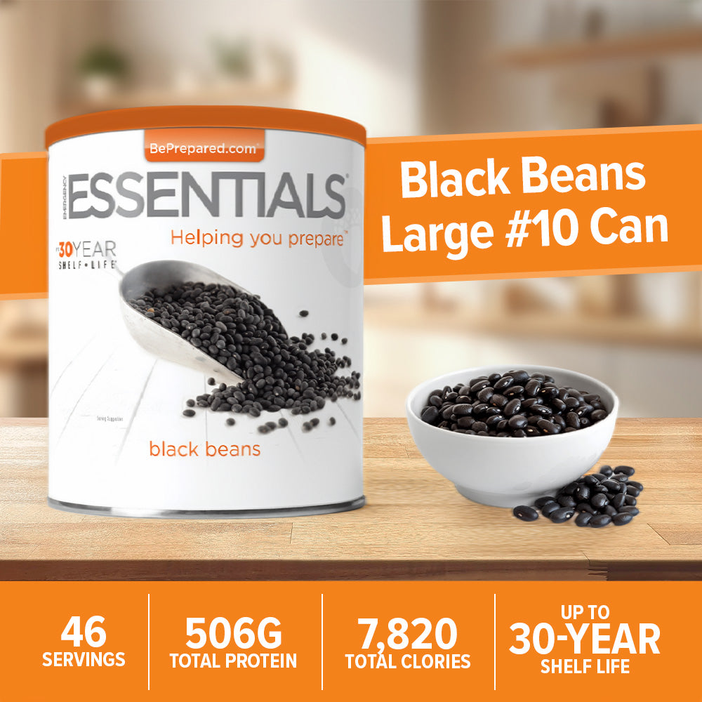 Emergency Essentials® Black Beans Large #10 Can