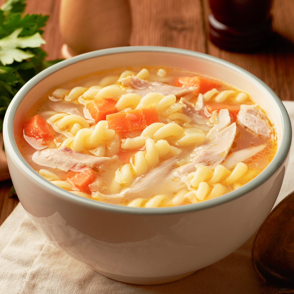 Carrot Dices in Chicken Noodle Soup