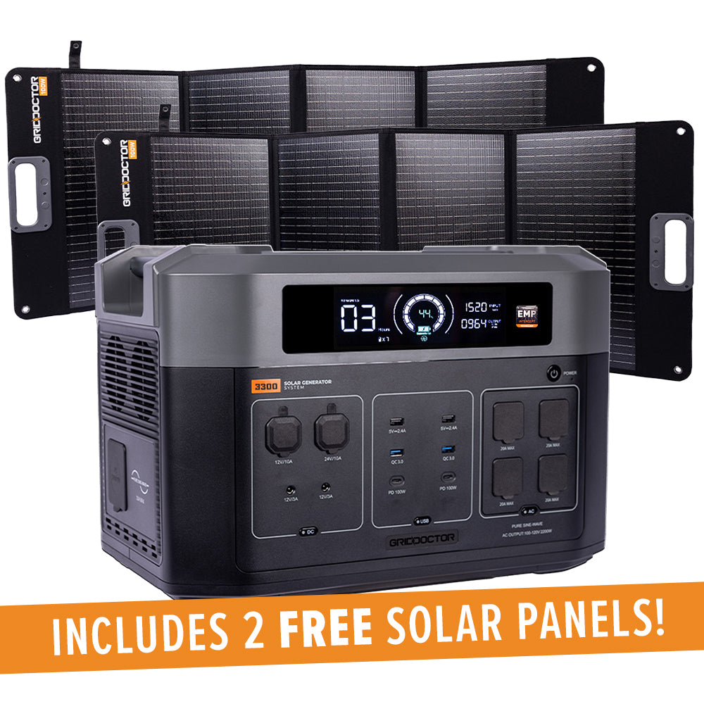 Black Friday Grid Doctor EMP 3300 with 2 FREE Solar Panels