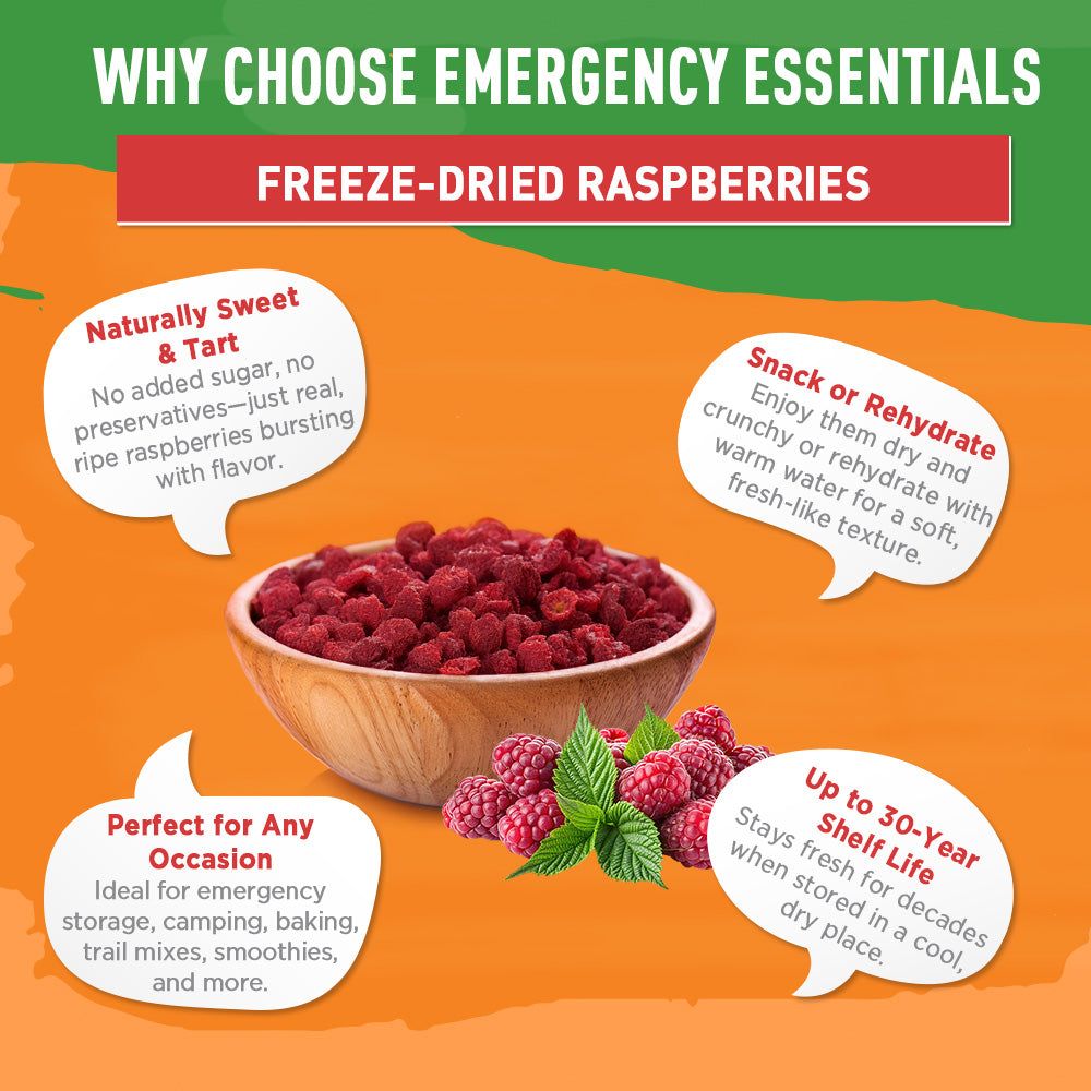 Freeze-dried raspberries in a bowl