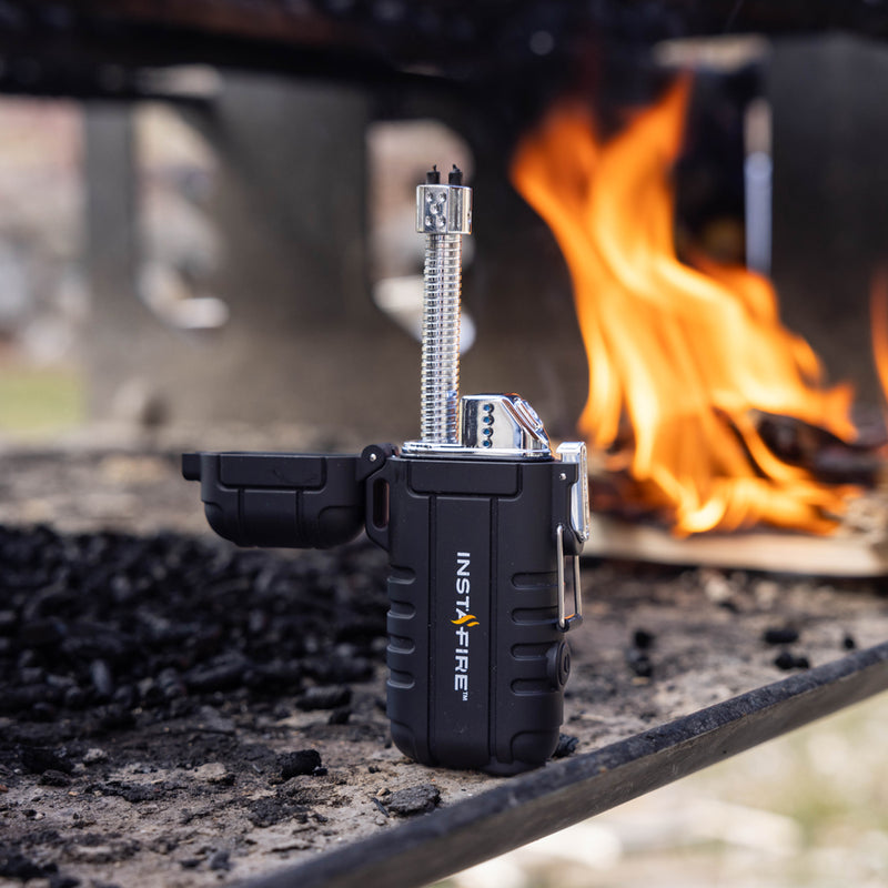 Side view of Pocket Plasma Lighter by InstaFire with extended flexible neck.