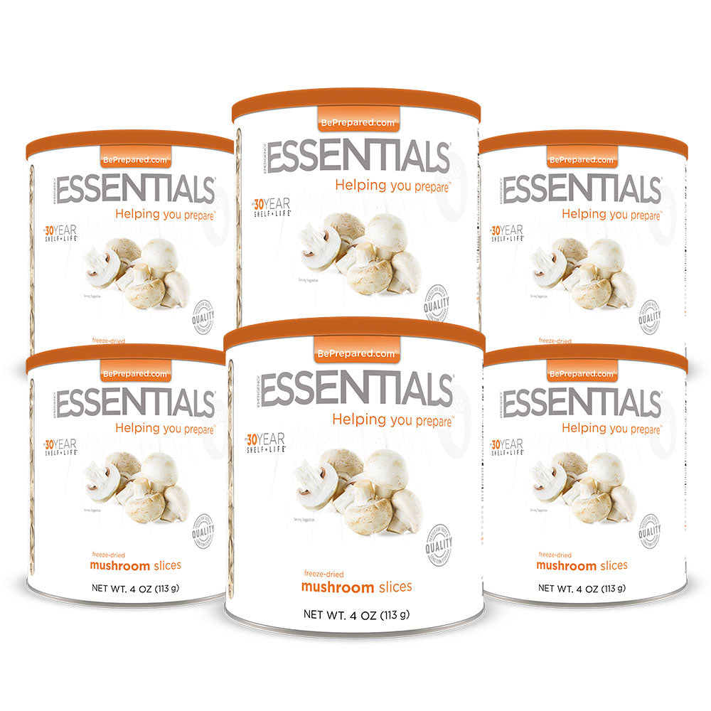 Freeze-Dried Mushroom Slices Large Can 6-Pack by Emergency Essentials®