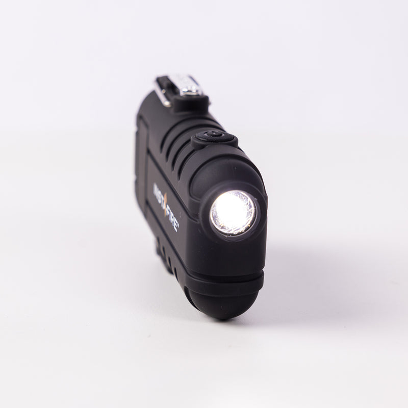 Pocket Plasma Lighter by InstaFire, compact and rugged design with LED light.