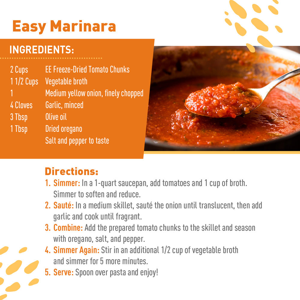 Marinara sauce recipe with ingredients and directions