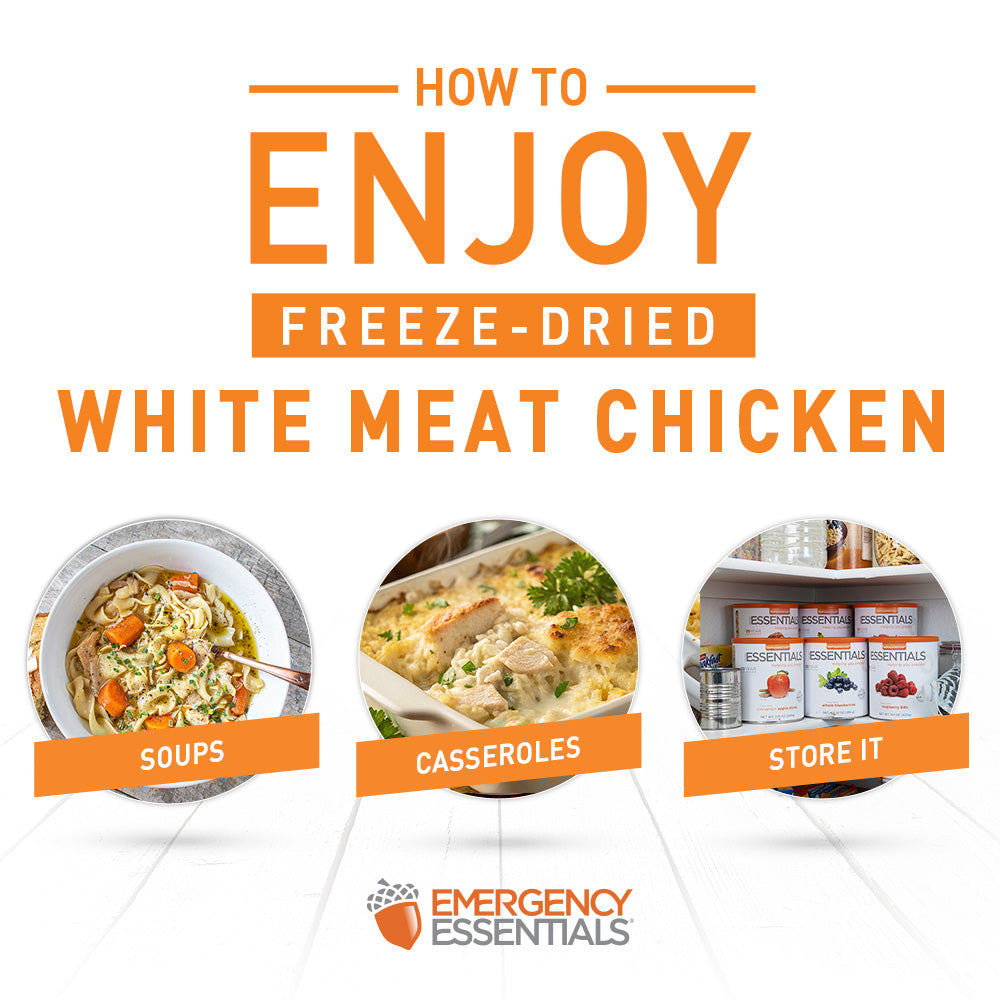 Emergency Essentials® Freeze-Dried Cooked White Chicken Large #10 Can