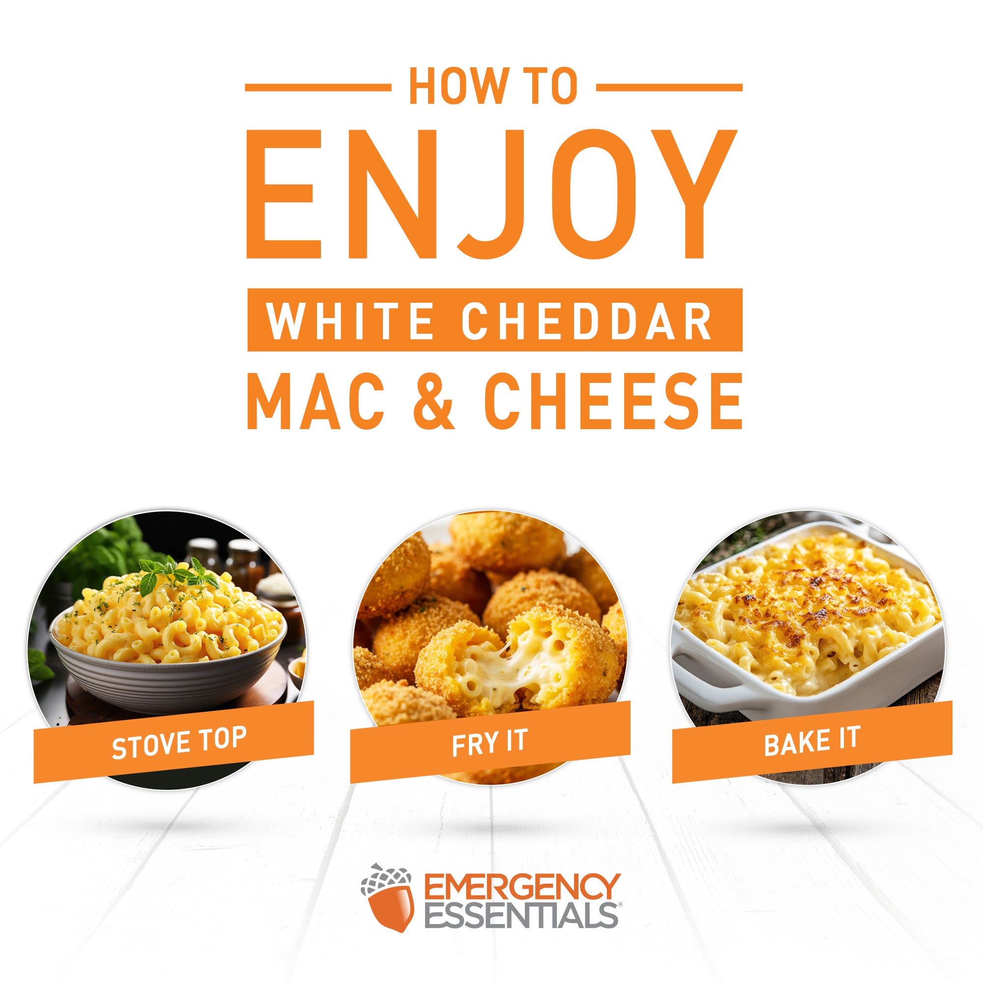 Instructions on how to enjoy white cheddar mac & cheese