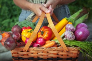 Basket of Garden Vegetables