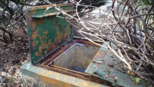 The fallout shelter behind the Zwick family's home