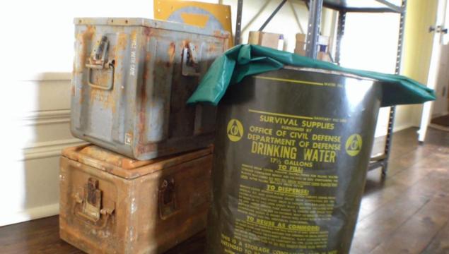 Stored water found in a 50 year old fallout shelter