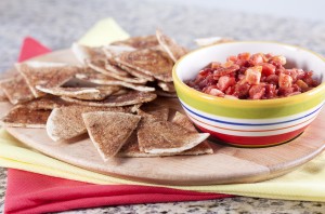 Food Storage Dinner Party Dessert: Fruit Salsa with Cinnamon Crisps