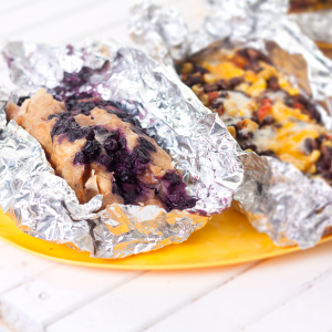 Foil Packet Blueberry Breakfast Bake 