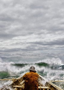 Old man and the Sea in a Skiff