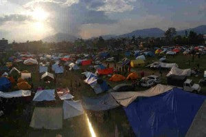 Emergency shelters create a tent city