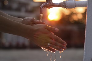 Washing hands is good a sanitation practice.