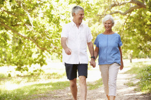 Senior couple in hot weather