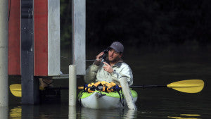 Floating Phone Booth - LA Times Rain