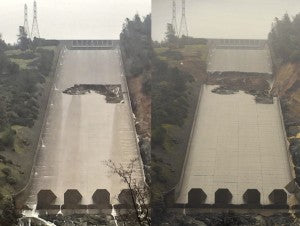 Oroville Dam Spillway - via Metabunk