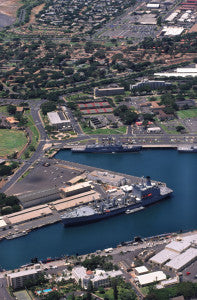 Aerial photograph of Naval Station Pearl Harbor Oahu Hawaii nomad