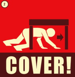 Earthquake safety tip: cover