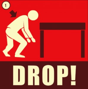 Earthquake safety tip: drop