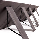 Close-up of Grid Doctor solar panel support legs and adjustable stand