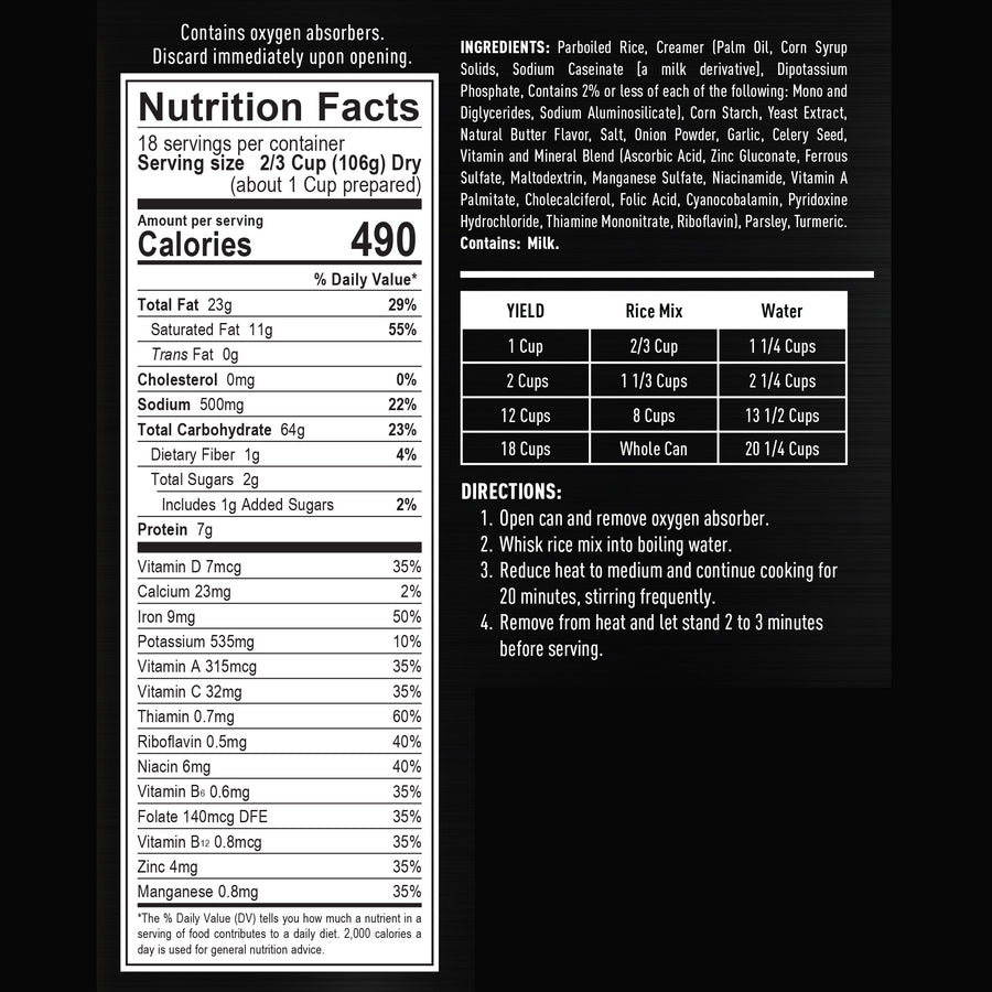 NEW - Ready Hour Creamy Chicken Flavored Rice #10 Can (18 servings)