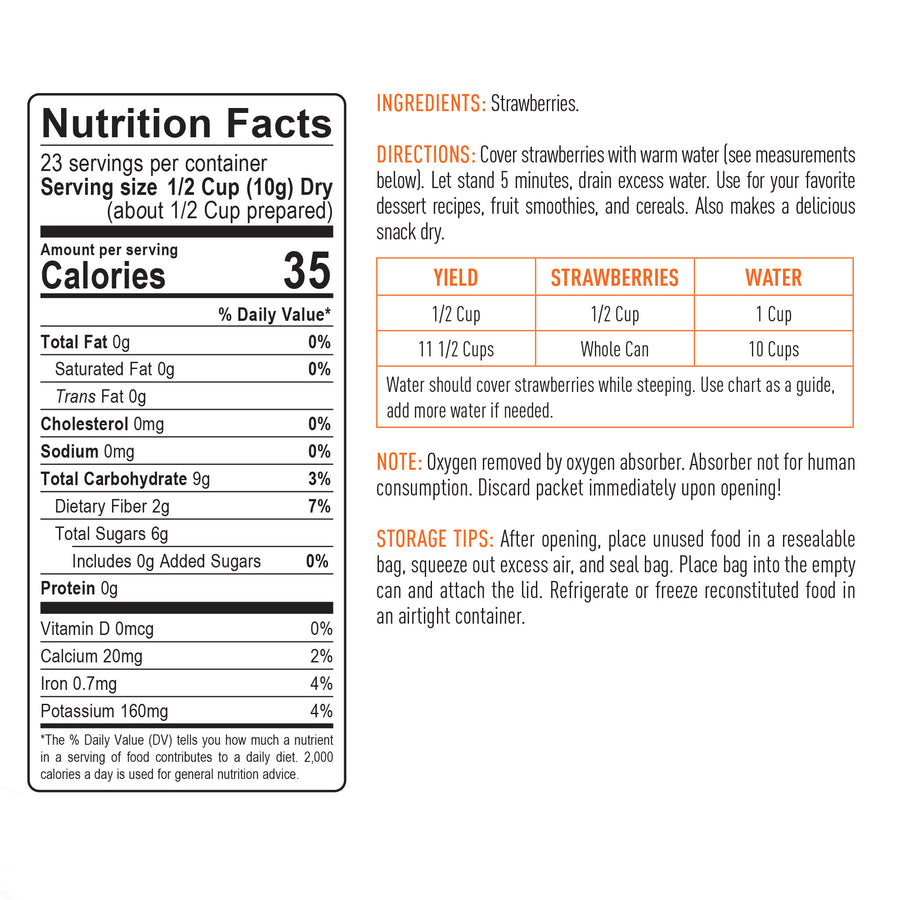 Emergency Essentials® Freeze-Dried Strawberry Slices Large #10 Can