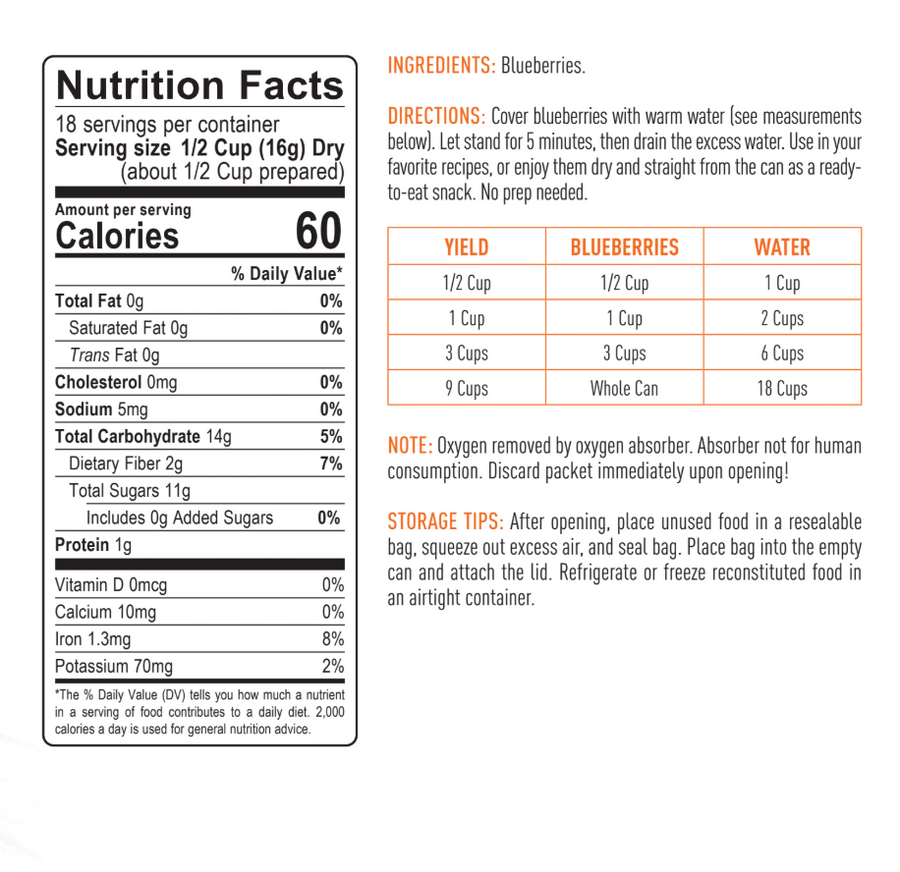Emergency Essentials® Freeze-Dried Whole Blueberries Large #10 Can