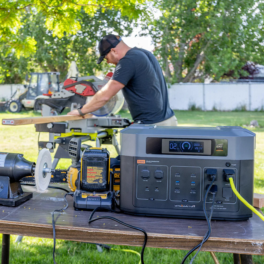 Grid Doctor portable power system supporting outdoor work and equipment