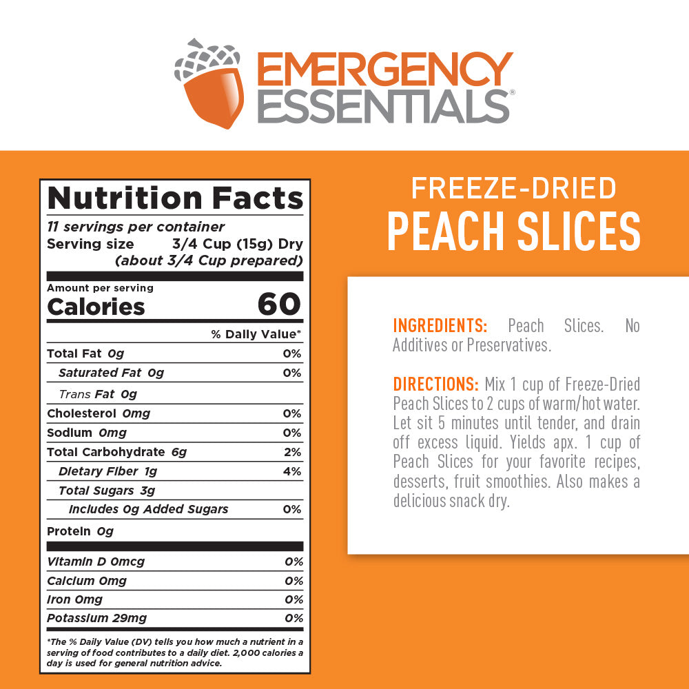 Emergency Essentials® Freeze-Dried Peach Slices Large Can