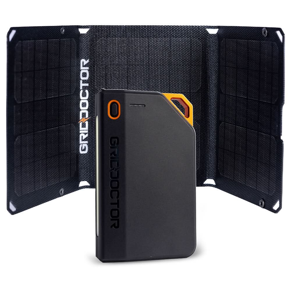 Grid Doctor 65W Power Bank with unfolded 15W Solar Panel