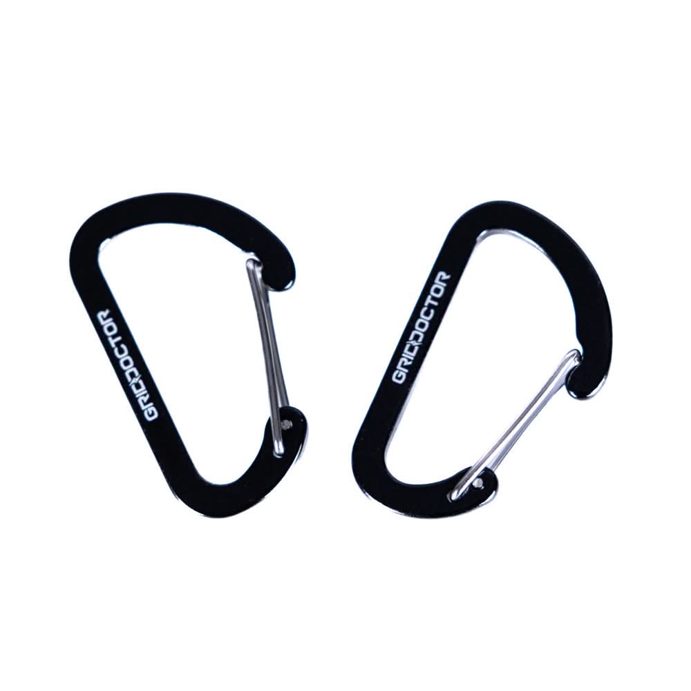 Two Grid Doctor carabiners included with the solar charging kit