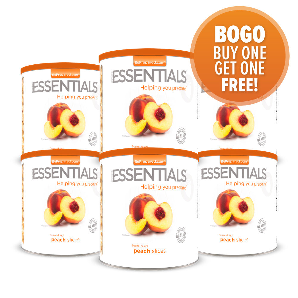 Emergency Essentials® Freeze-Dried Peach Slices Large #10 Can 3-Pack - BOGO