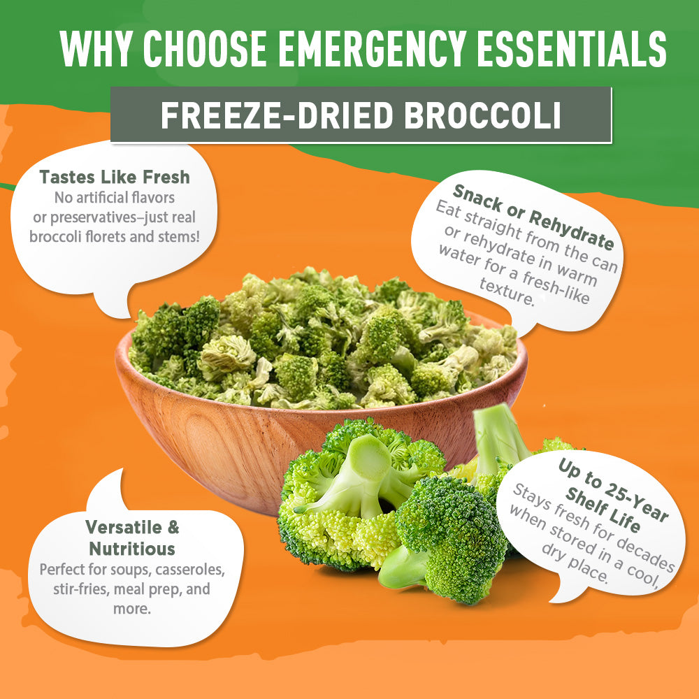 Freeze-dried broccoli