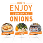 Infographic on how to enjoy dehydrated onions