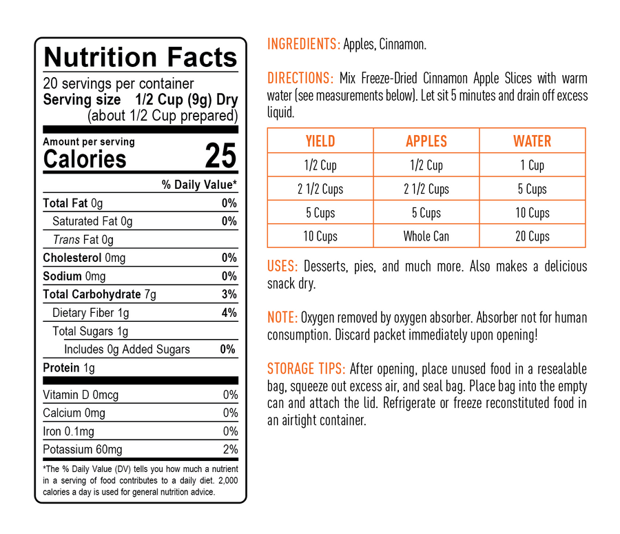 Emergency Essentials® Freeze-Dried Cinnamon Apple Slices Large Can