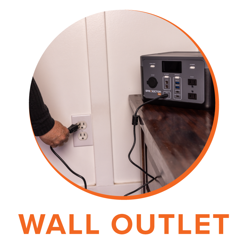 Charge the Grid Doctor 300 with a wall outlet