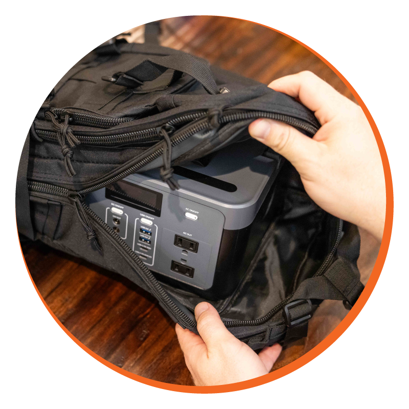 Grid Doctor 300 fitting perfectly in a backpack