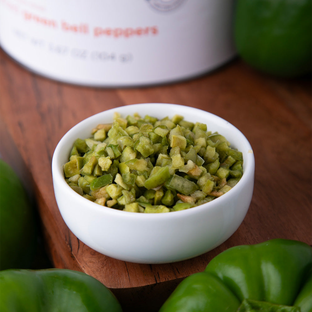 Freeze-Dried Green Bell Pepper Dices